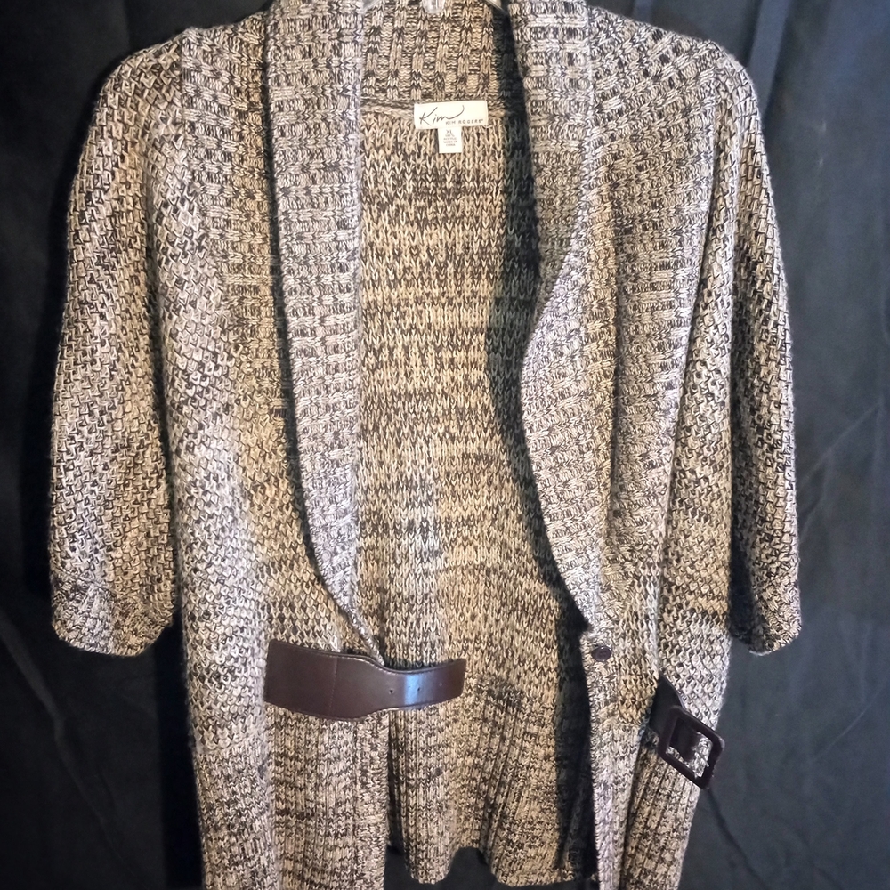 Kim Rogers Black and Gray Knit Sweater
